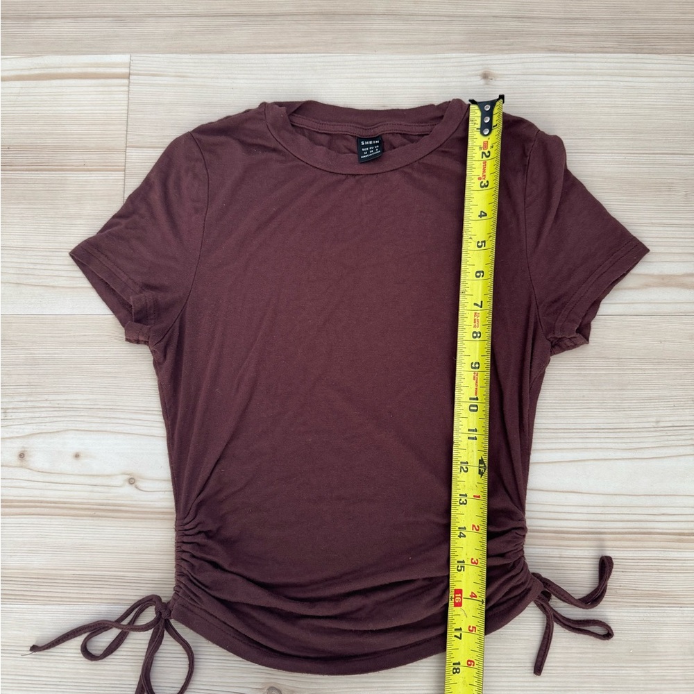 Brown Ruched T-Shirt